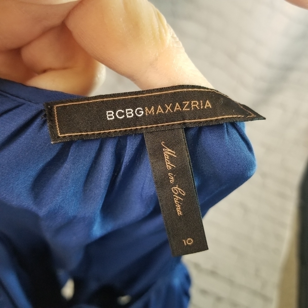 Bcbgmaxazria royal blue silk dress - Picture 8 of 12